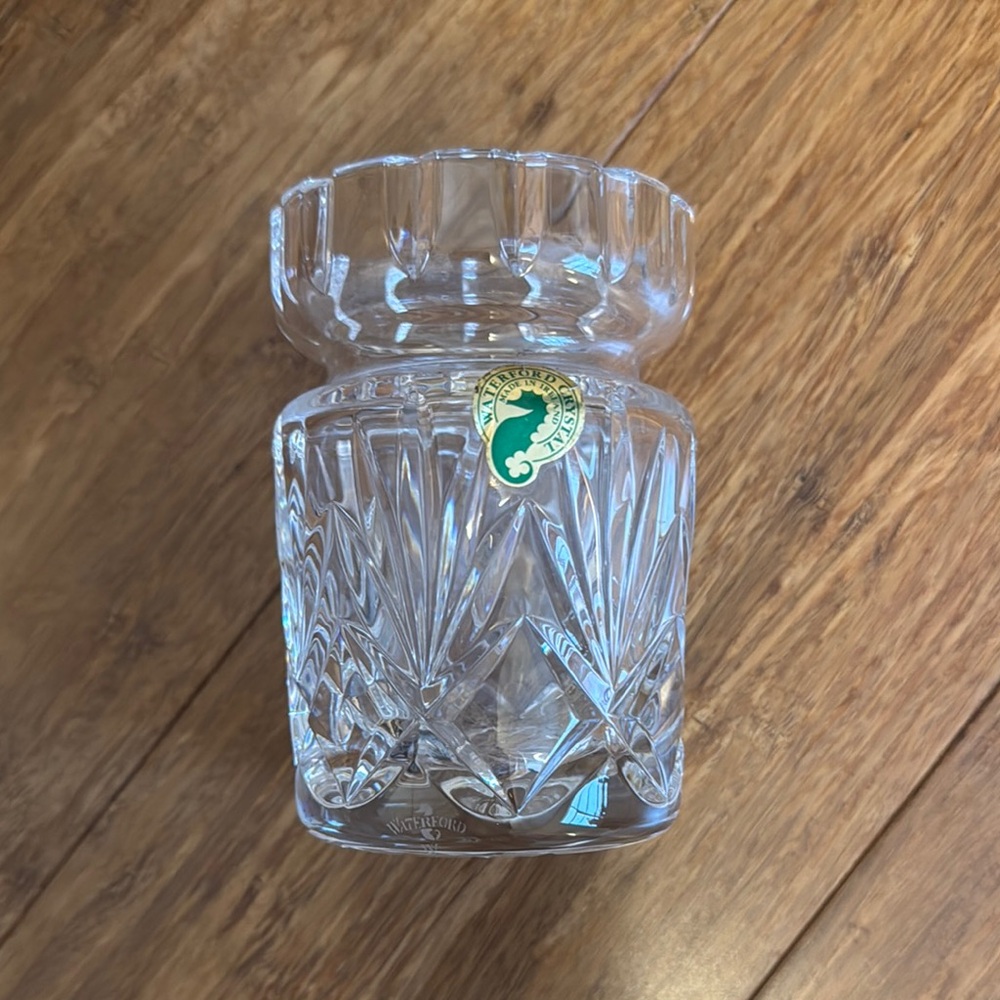 Waterford Clear Crystal Cut Honey Jar